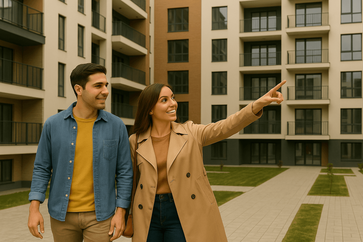 Щастливо семейство пред новия си дом