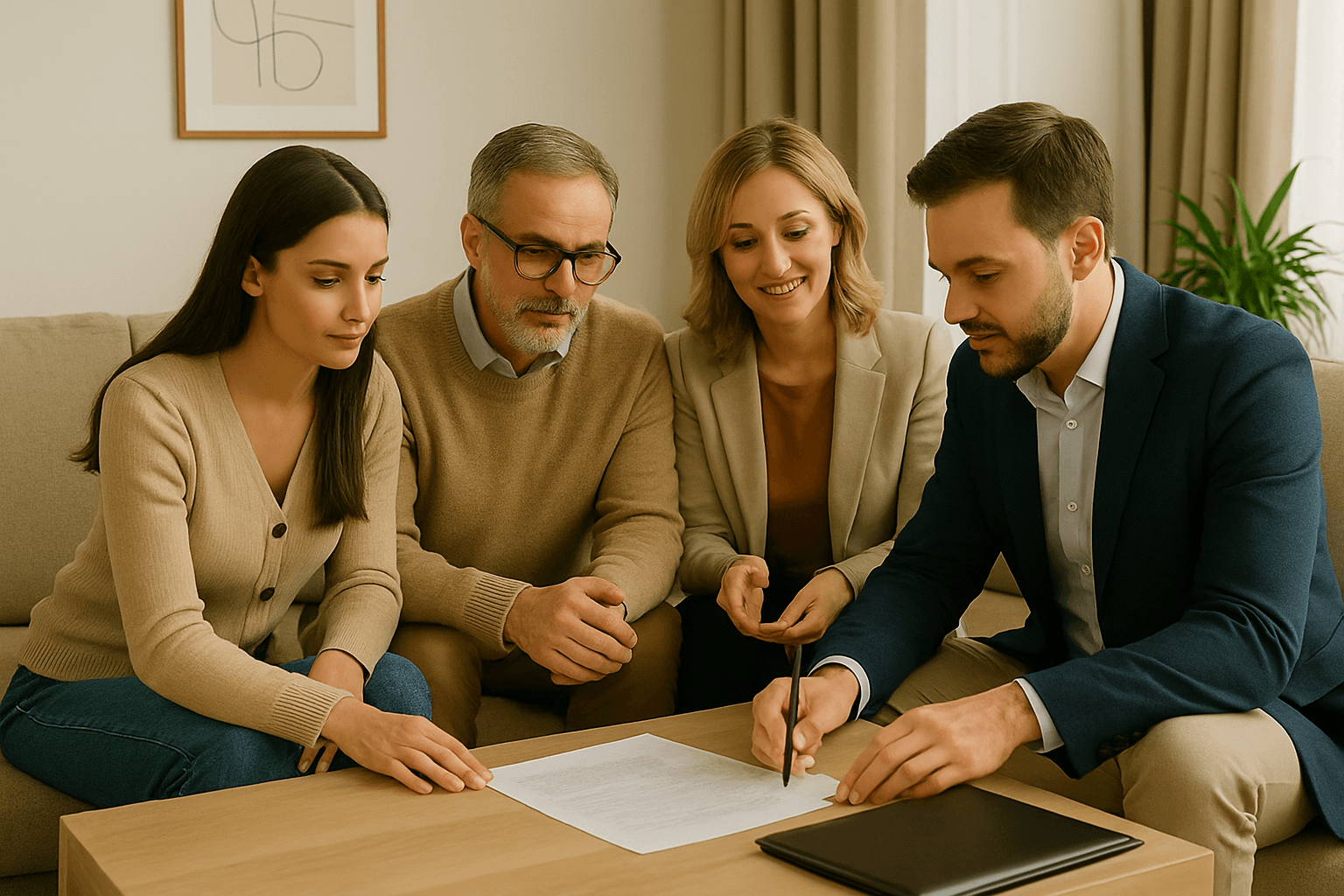 Щастливо семейство пред новия си дом